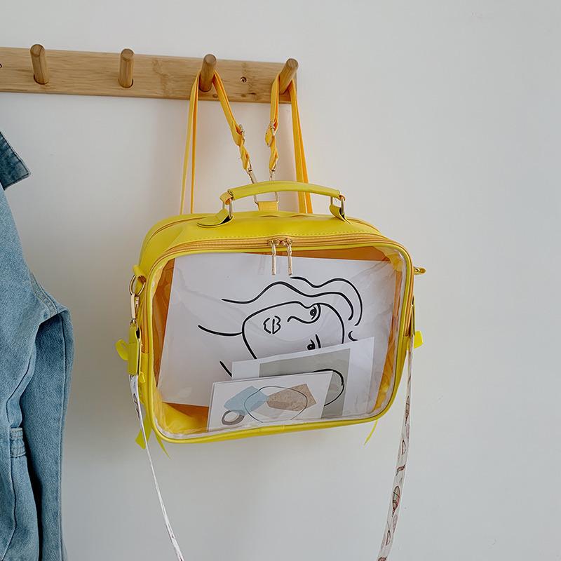 

Весна и лето 2024 года, новая прозрачная сумка, свежая и сладкая модная сумка-желе, студенческий портативный многоцелевой рюкзак жёлтый