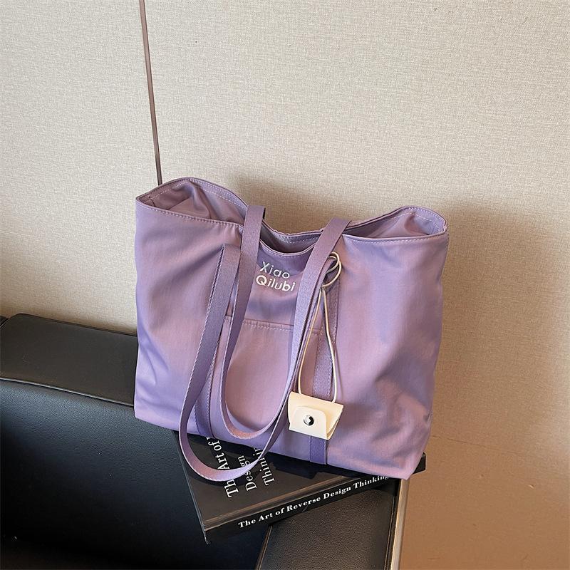 Casual Simple Large-capacity Canvas Bag Women's New Fashionable Versatile Shoulder Tote Bag Class Bag