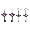 1 Pair Unique Heart Key Earrings Acrylic Drop Earrings Cosplay Ear Jewelry Acrylic Texture Suitable for Party Daily Wear