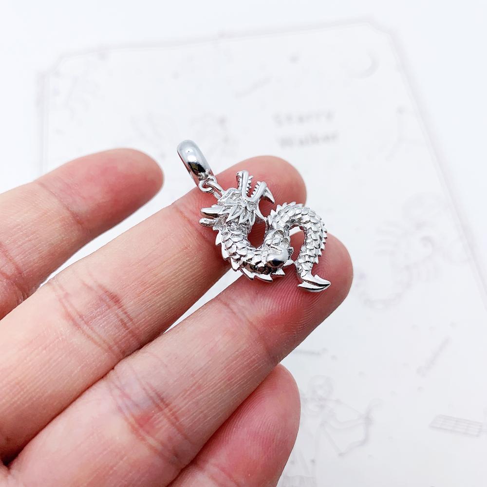 Dragon Dangle Charm Pendant Europe Style Vintage Jewelry Summer Gift For Women Men In Silver 925