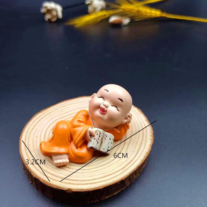 Ornement de Moine Zen: Décoration de bureau Kung Fu des Quatre Non, Pot de fleurs pour voiture, bureau ou entrée