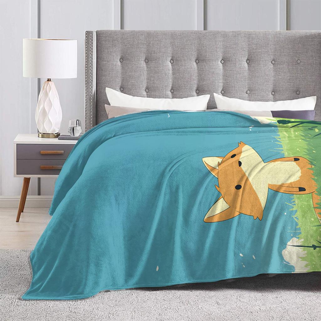 Cute Fox Warm Comfy Blankets For Living Room  Fashion Throw Blanket Spring Camping Flannel Bedspread