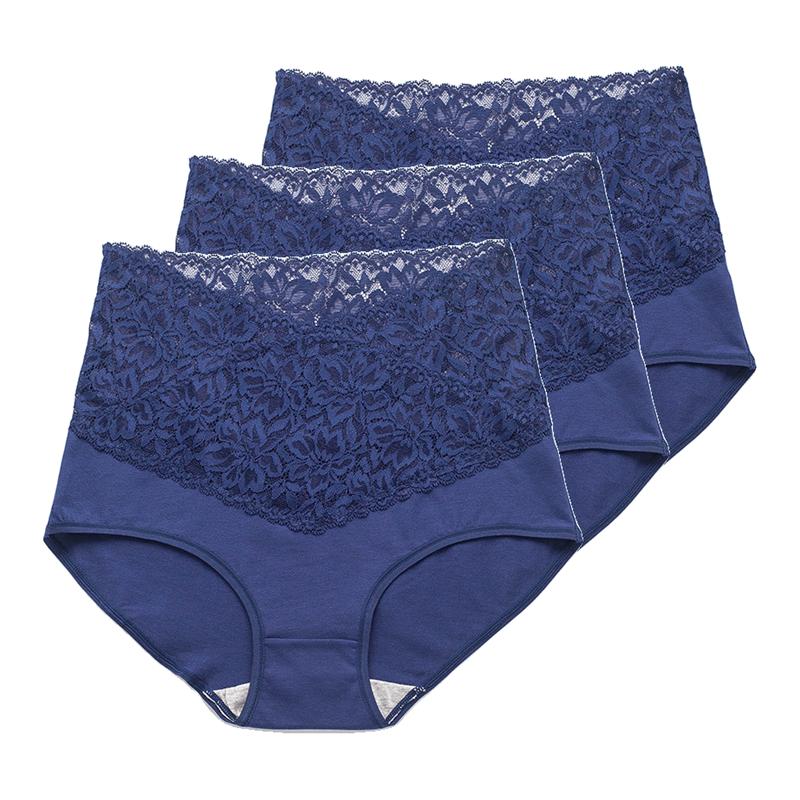 Underwear For Women Lace High Waist Briefs Tummy Control Butt Lift Sexy Large Size Cotton Panties