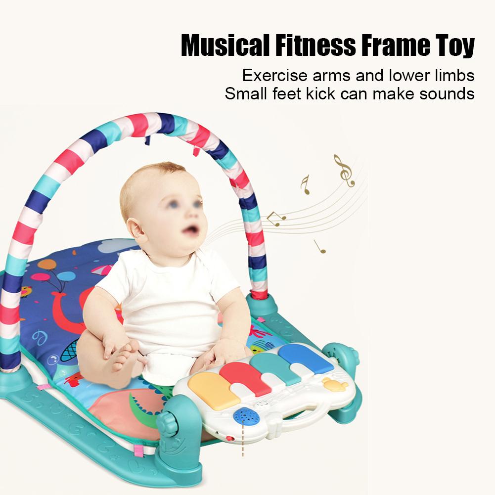 Early Educational Baby Pedal Toys Fitness Rack Play Mat Foot Piano Music ToyGreen