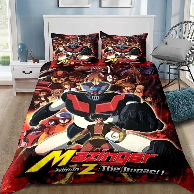 Mazinger Z Ufo Robot Grendizer Duvet Cover Pillowcase Bedding Set Adult Boy Girl Bedroom Decoration Children Single Double Size