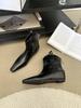 Pointed inner height increase small short boots women's 2025 new autumn and winter single boots elastic thin boots V-port short Chelsea boots
