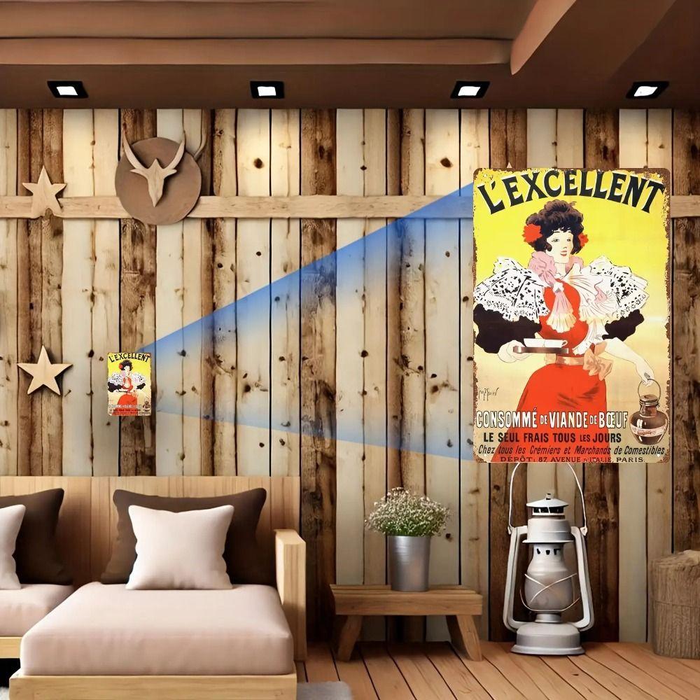Vintage Art Nouveau Woman Tin Sign Retro Metal Panel Home Bar Cafe Decor