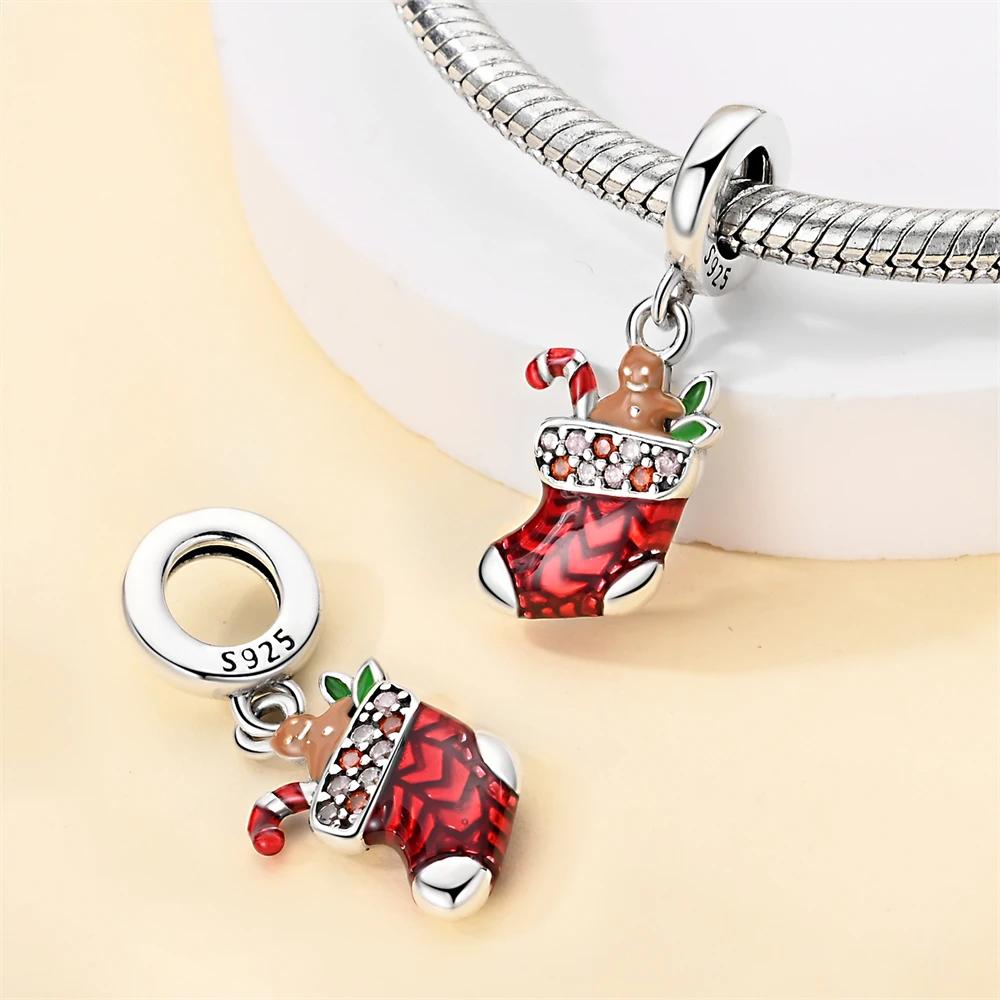 952 Copper Christmas Snow Bell Charm Pendant Beads Fit Charms Copper Original Bracelet For Women Jewelrygift