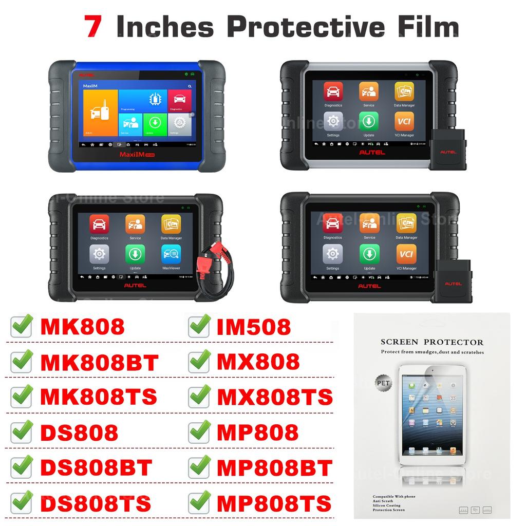 Autel Scanner Protect Film 5.5/ 8/ 9.7/ 10.1inches Screen Protector Compatible with KM100/ MK808BT/ MP808BT/ DS808/ IM508/ IM608