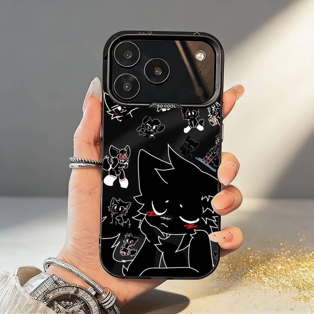 1PC Cute B-Boykisser Phone Case For iPhone17,16,15,14,13,12,11,Pro,MAX Gray Matte Silicone Black Cover