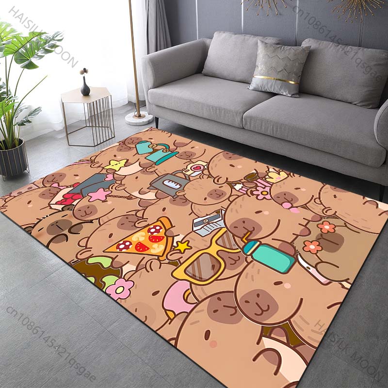 New product! Cute Capybara Carpet for Living Room Bedroom Sofa Home Decor Non-slip Floor Mat Modern Rugs Luxury Gifts