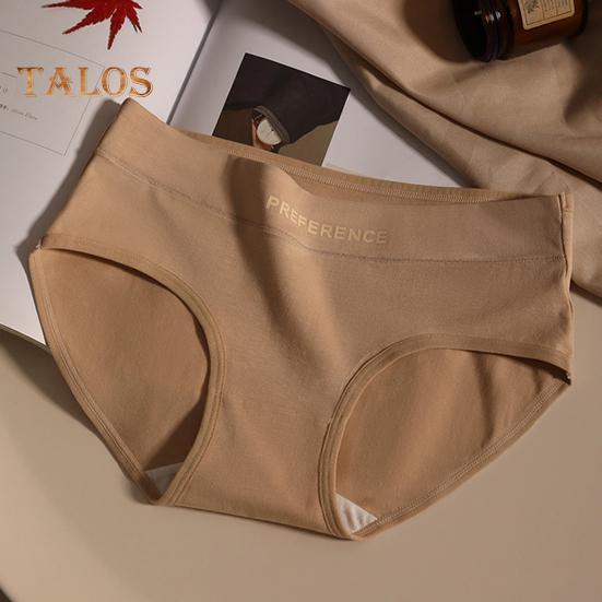 Women Underpants Mid Waist Solid Color Cotton Butt-lifted Good Breathability Elastic Quick-drying Sport Casual Briefs Female Panties