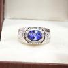 Tanzanite Oval Cut Gemstone With 925 Sterling Silver Ring For Men's #B685 JL375688169110