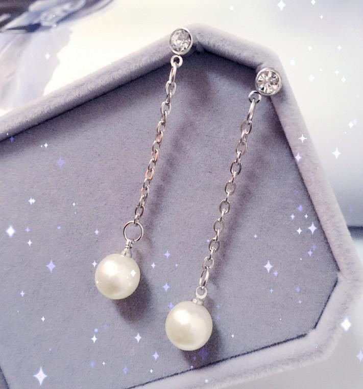 Cross Imitation Pearl Female Elegant Earrings Simple Temperament Korean Fashion Sweet Delicate Earrings Bride Wedding Jewelry