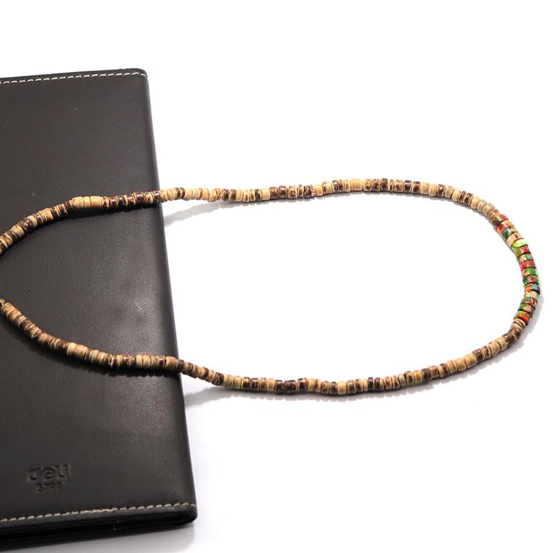 Noter Męski Naturalny Koraliki Kokosowe Drewniany Naszyjnik 19 Calowy Krótki Choker Naszyjnik Ręcznie Robiony Naszyjnik Prezenty Dla Niego Codzienna Biżuteria