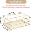 Desktop Metal Storage Basket, Gold Grid Storage Tray Small Wire Baskets Fruit Basket Metal Organizer Tray Home Decoration Ornaments, 6.7 X 4.7 X