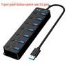 7-Port USB 2.0/3.0 Hub with Light Strip and Flash Drive Expansion