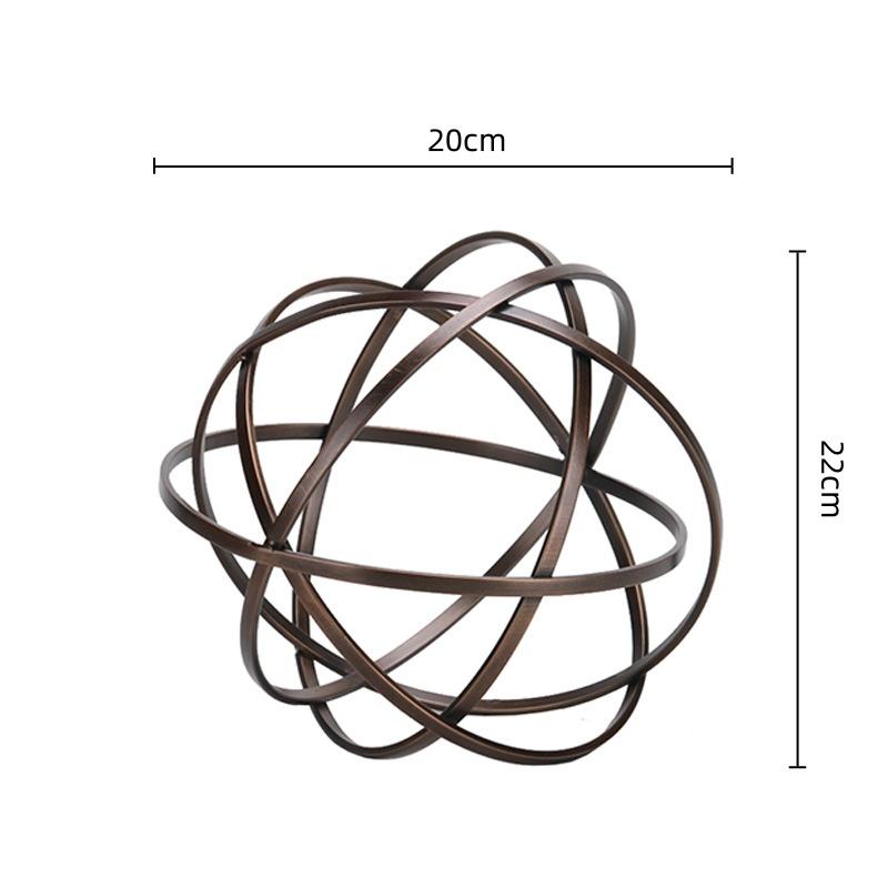 Metal Handicraft Golden Ring Geometric Hollow Balls Crossed Sphere Pendant Line Metal Figurine Home Decoration Accessories