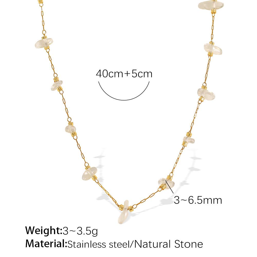 Colorful gravel boho style necklace bracelet irregular jewelry set for women