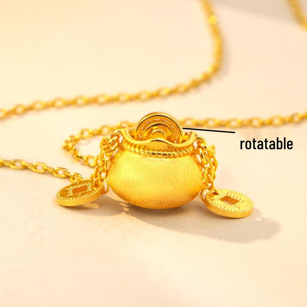 Colar Pingente de Franja Porta-Moedas Dourado Inspirado no Xiaohongshu para Mulheres - Design Leve de Luxo