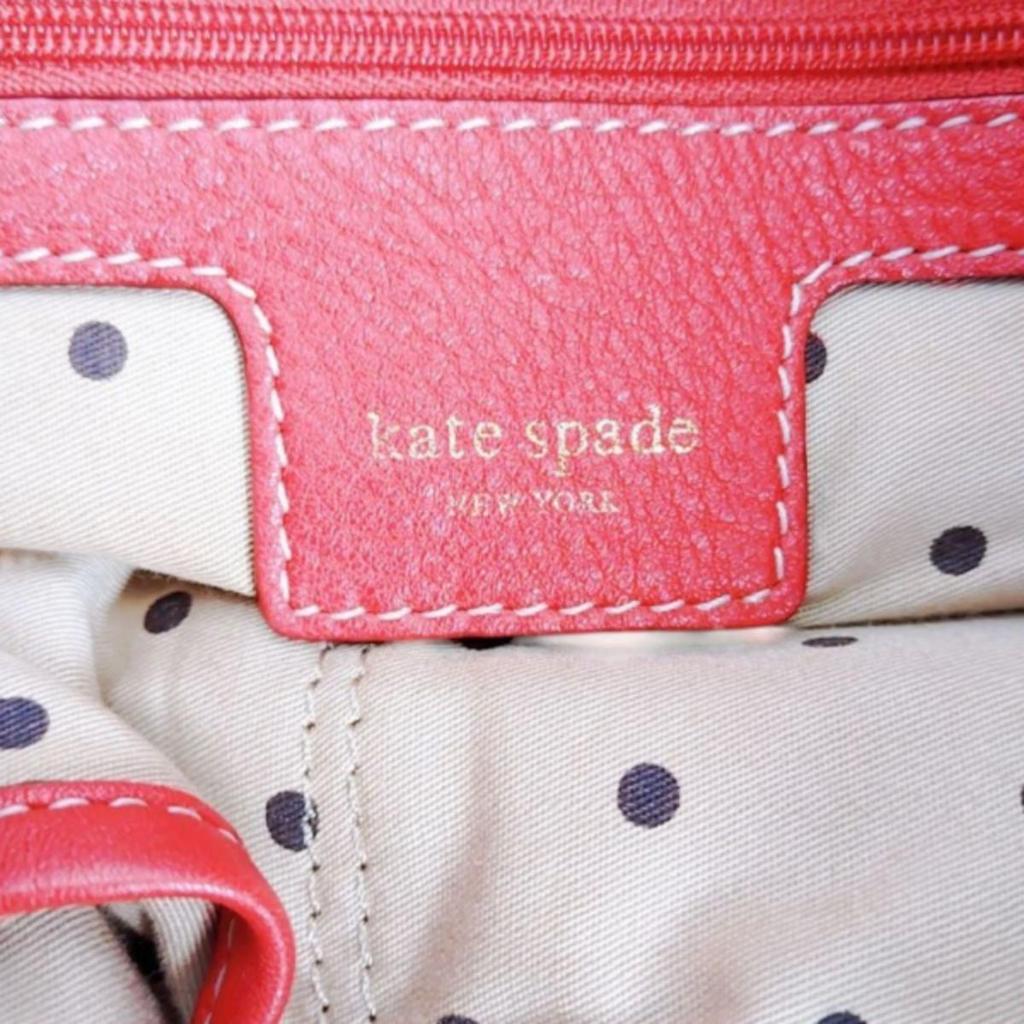 Kate Spade Drawstring type Handbag leather Red Women Used