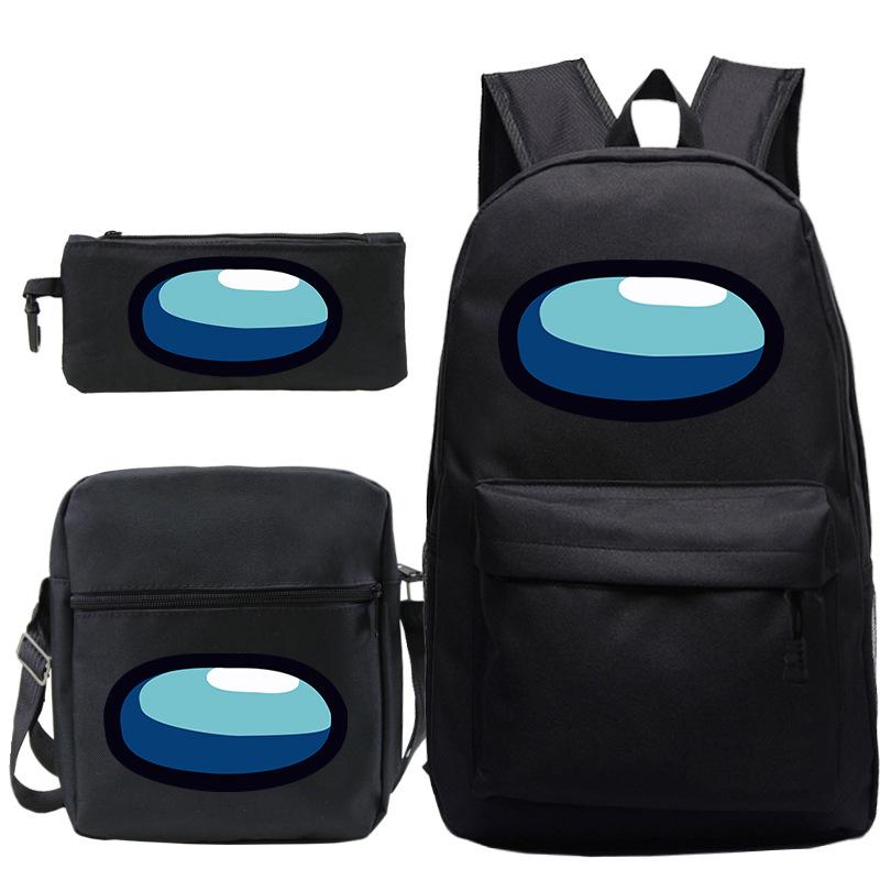 3-delige Schoolrugzakset voor Studenten Grote Capaciteit Oxford Stof Schooltas met Schouderband en Etui 3 piece set