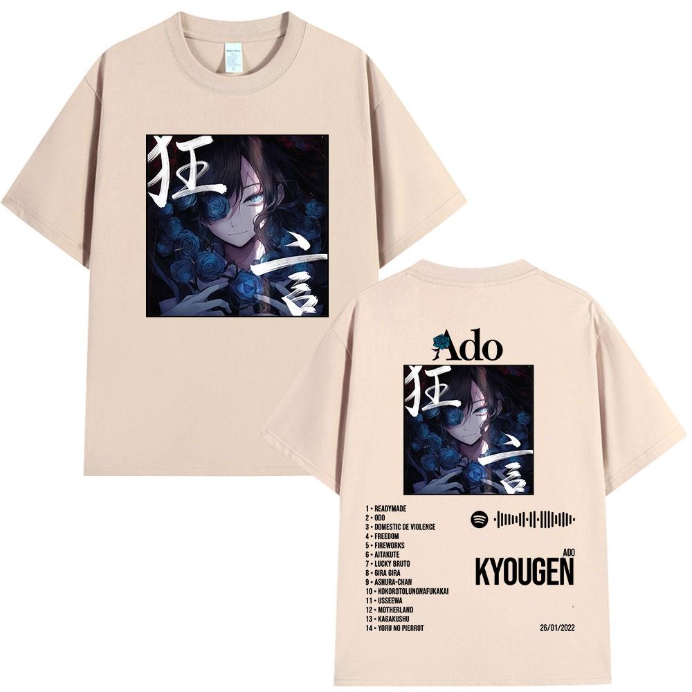 Ado World Tour 2025 Hibana Kyougen Tričko Pánské Dámské Oblečení Módní Tričko Bavlna Ležérní Krátký Rukáv Nadměrná Trička Topy