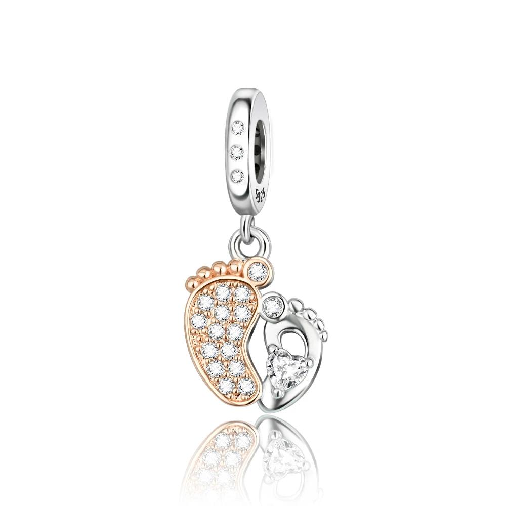 Copper Metal Full Diamond Charm Bead Components Colorful Heart Blooming Rose Round Bead Components Pendant Bead Component Compatible With Authentic