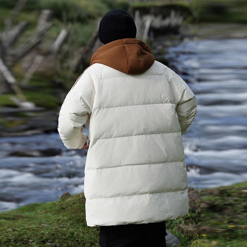 Новая зимняя мужская утолщенная подростковая теплая куртка средней и длинной длины — фото 3