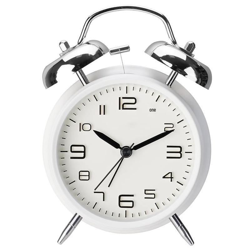 4-Inch Metal Silent Alarm Clock with Night Light - Ideal for Students and Children, Desktop Charging Silent Alarm Clock