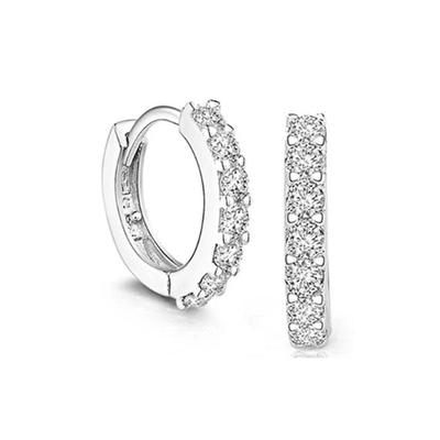 Modne kolczyki kółka ze srebra próby 925 z cyrkoniami AAA Biżuteria ślubna