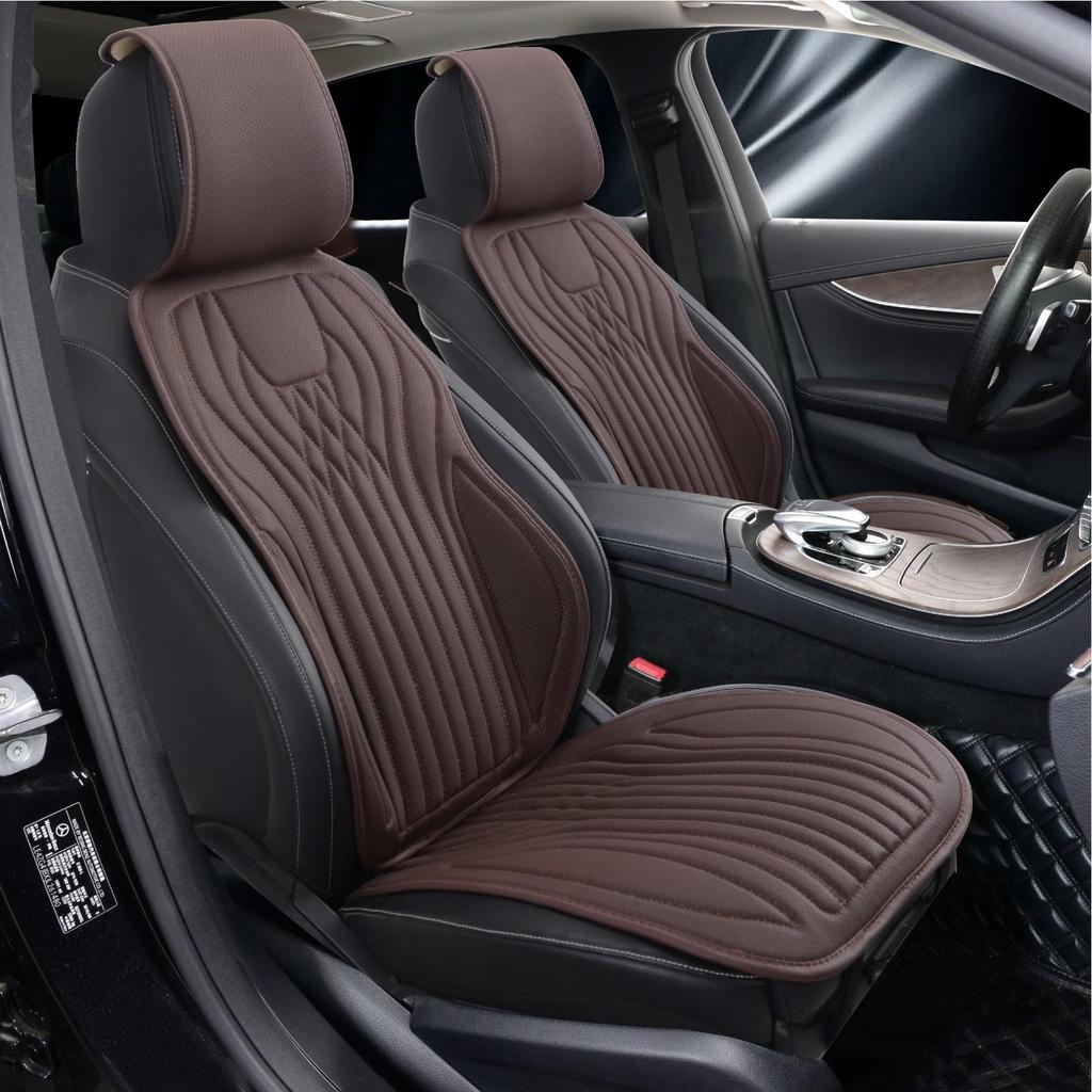 Four Seasons Universal Perforated Leather Car Seat Cushion 3-Piece Set for Driver & Passenger
