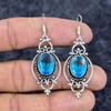 Blue Topaz Gemstone Handmade 925 Sterling Silver Jewelry Earring 2.21" M-3298