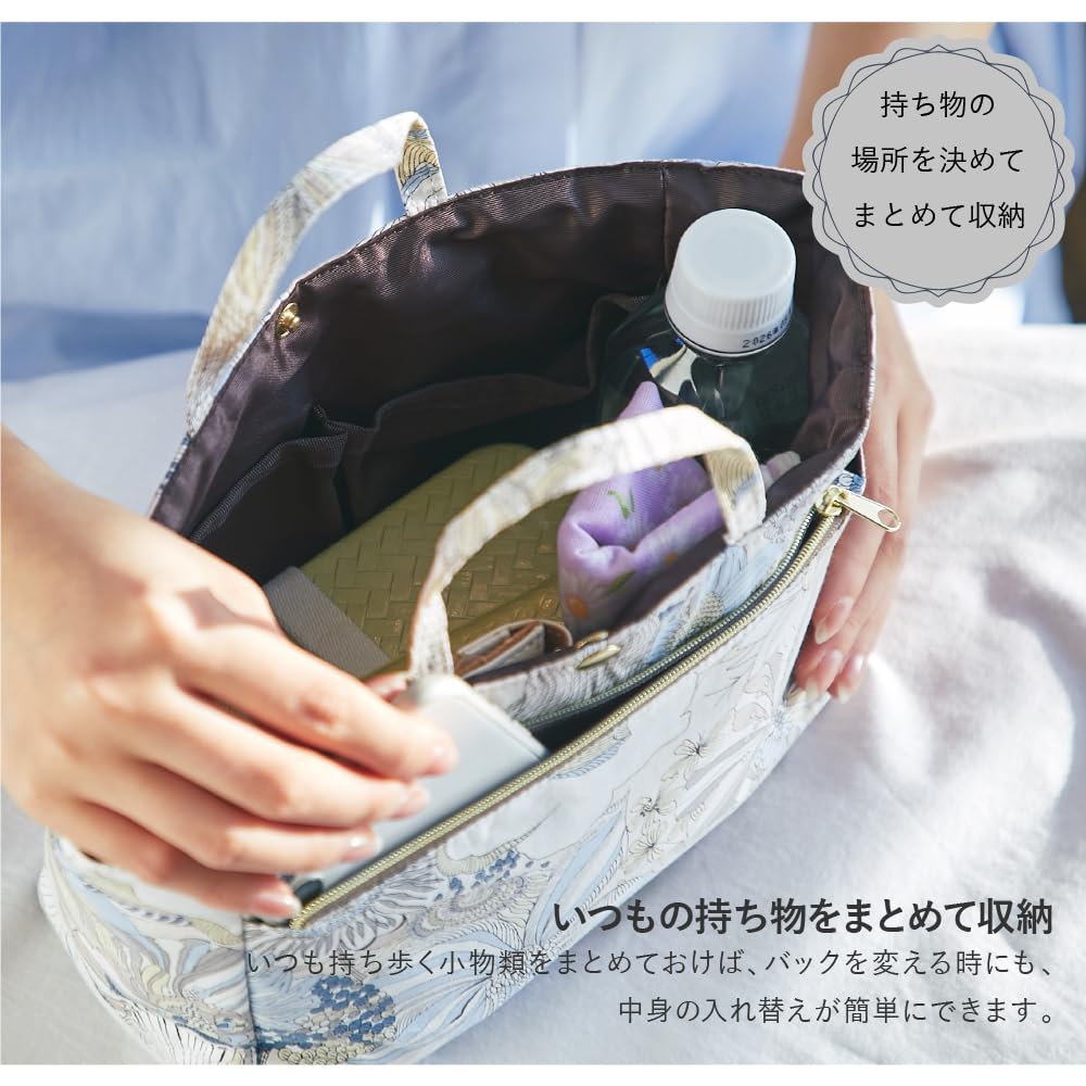 [Intermode Hergestellt mit Liberty Stoff] Liberty Print Tasche in Tasche 18704306 Damen 18704306C Greige [C] Ungefähr 30 cm breit oben, 21 cm unten,