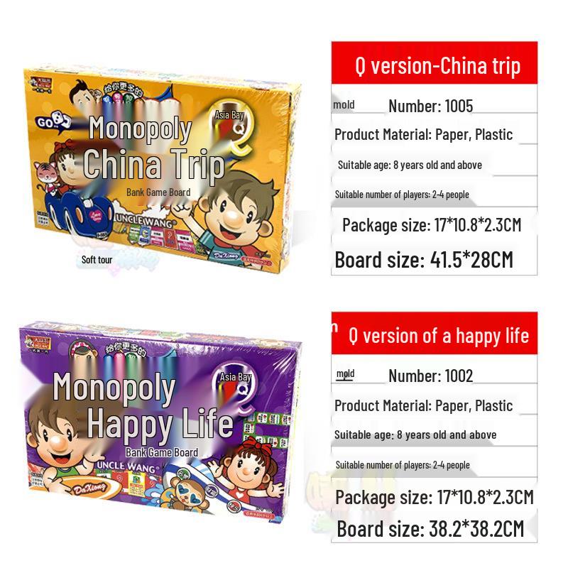 Monopoly Q Version: China & World Tour Edition Board Game
