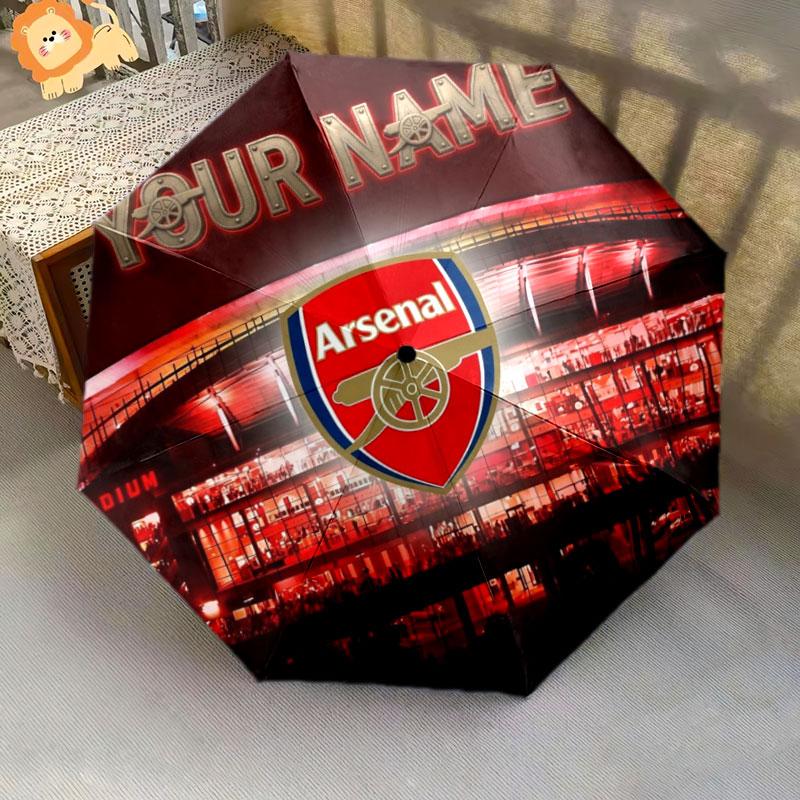 1 PC Automatic Folding Umbrella - Arsenal F Custom Name Pattern, Portable & Foldable Design with 8 Ribs, Christmas Birthday Gifts
