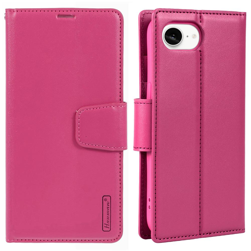 HANMAN Mill Series for iPhone 16e Case Wallet Stand PU Leather Phone Cover