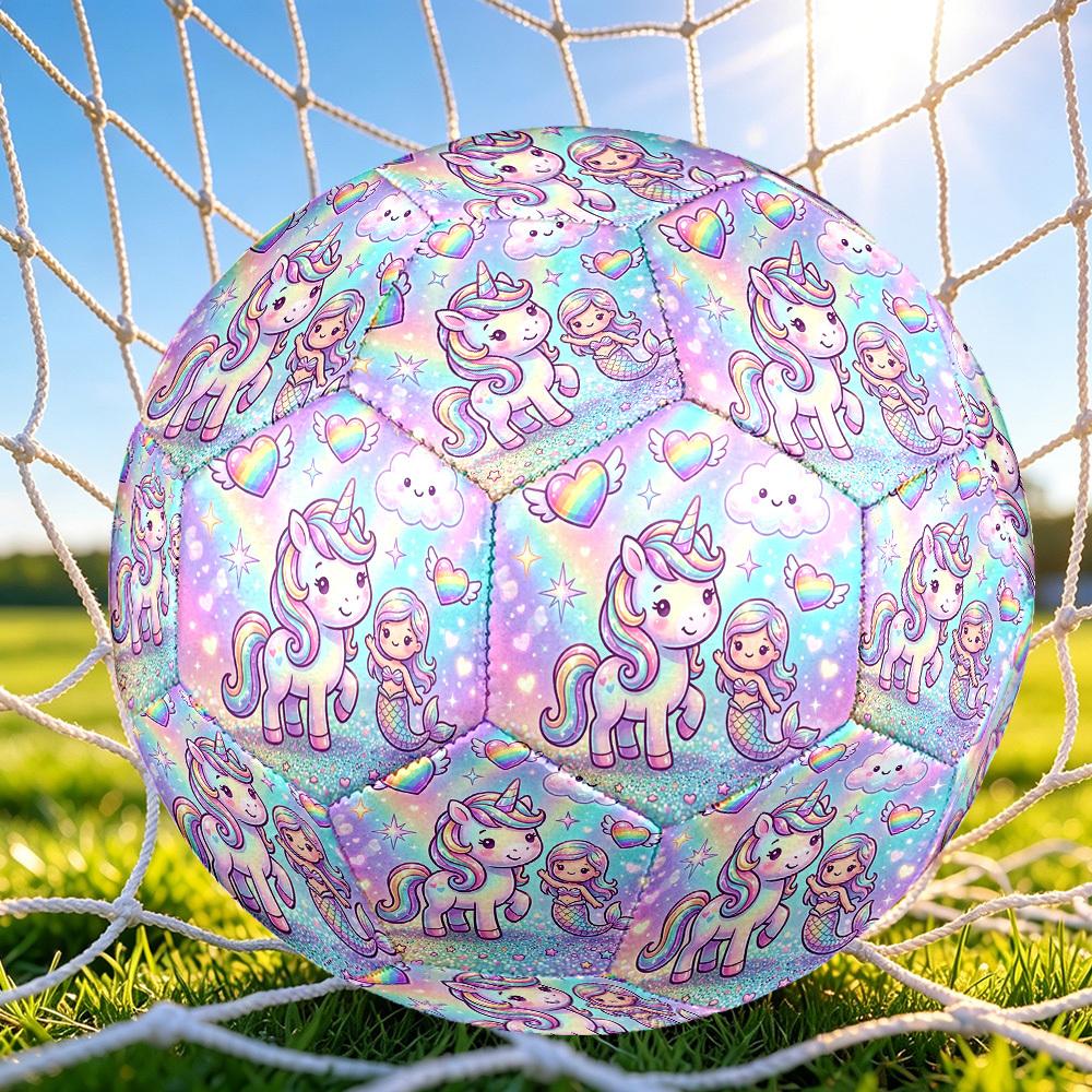 1 Stück Fußballball im Rainbow Fantasy Design, Größe 5, Leichtes PVC-Material, Outdoor-Trainingsfußball Geschenk. q62214