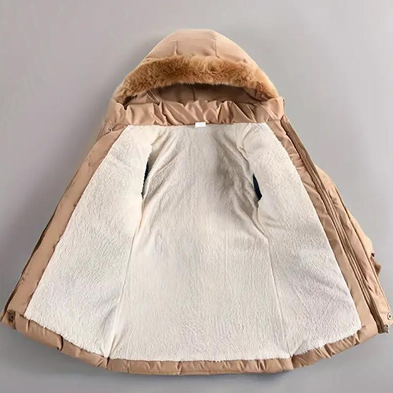 Winter Girls Thick Fleece Cotton Coat Fashion Style Mid Long Waist Design