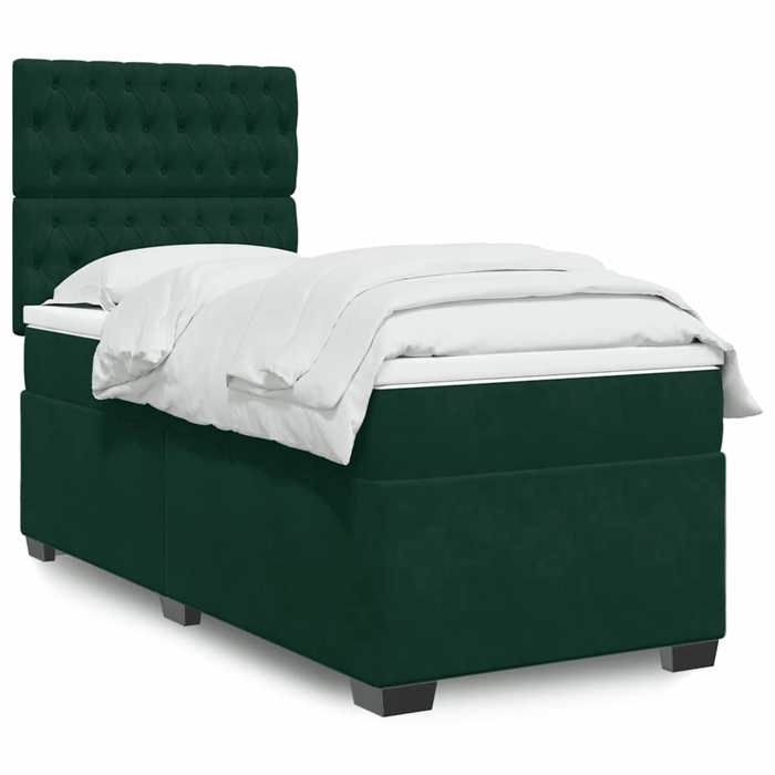 Maison Exclusive - Sommier à lattes de lit et matelas Vert foncé 80x200 cm Velours