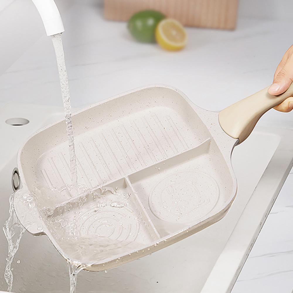COOKER KING Fried Egg Pan Partition Frying Pan3 In1 Breakfast Frying Pan Multifunctional Non-Stick Barbecue Lunch Pancake