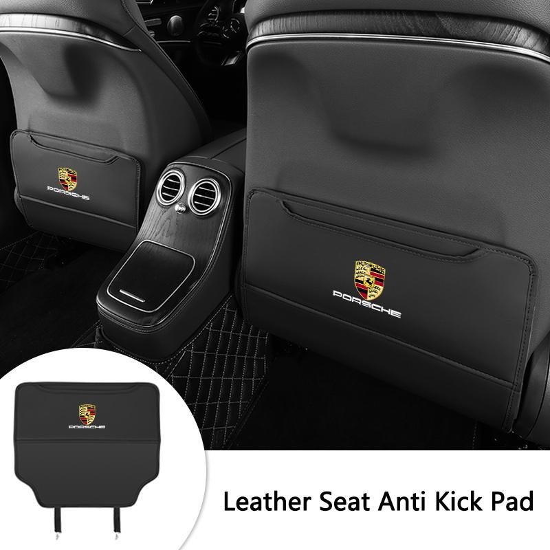 Car Seat Back Anti Kick Pad Leather Protective Pads for Porsche 718 Cayenne Panamera 911 Macan Taycan Cayman Boxster Sticker VN2