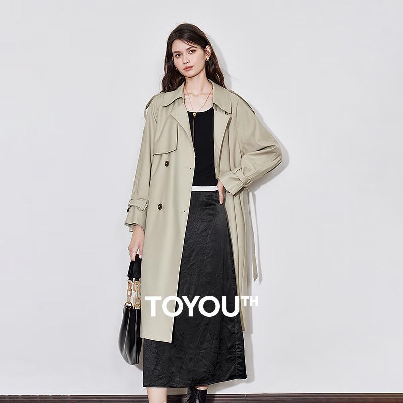 Chuyu Women's 2025 Winter Mid-Length Loose Trench Coat