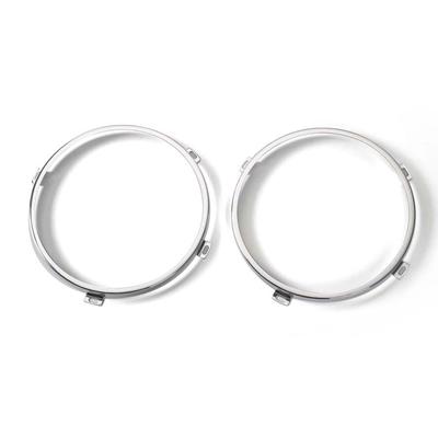 2x Halterung für 7-Zoll LED-Scheinwerfer Runder Ring Jeep Wrangler JK Silber