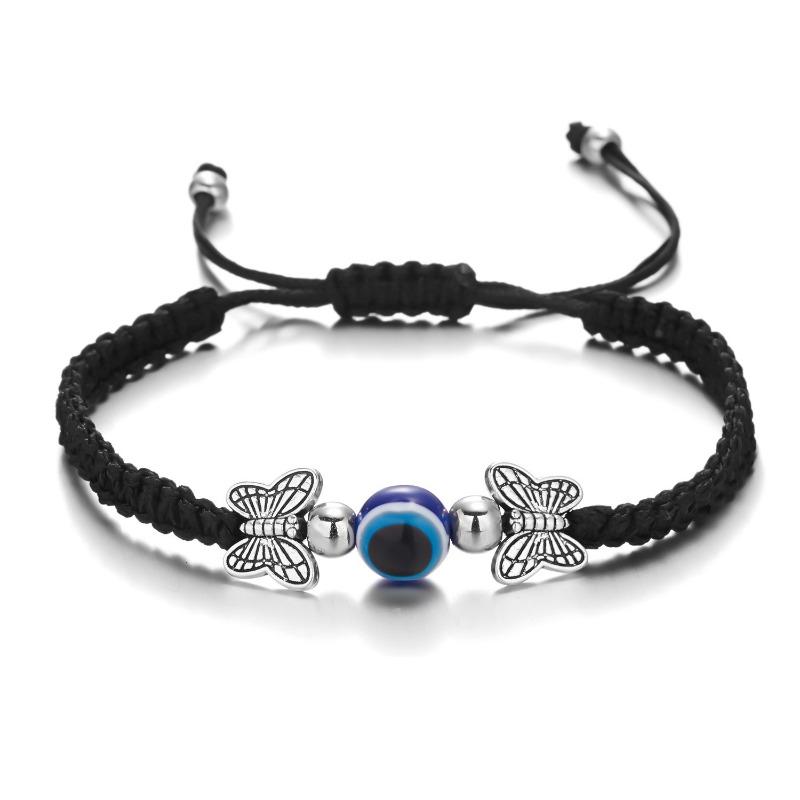 Adjustable Woven Evil Eye Lucky Charm Bracelet Fashion Hand Jewelry For Women