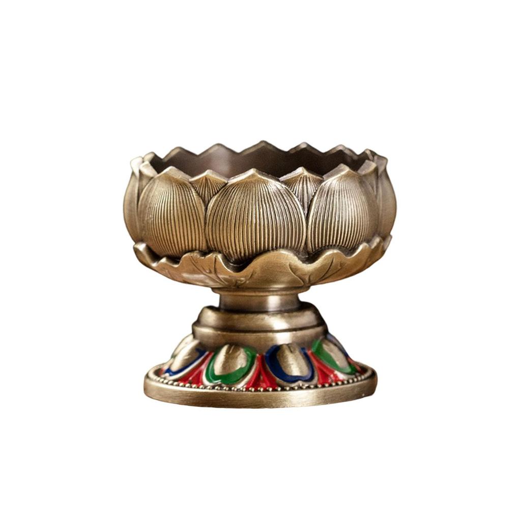 Alloy Tealight Candle Holder Cup Table Centerpiece Delicate Lotus Shape Ghee Candlestick for