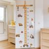 Cartoon Crane Construction Height Chart Wall Sticker Kids Growth Measurement Decal Removable Self-Adhesive Vinyl