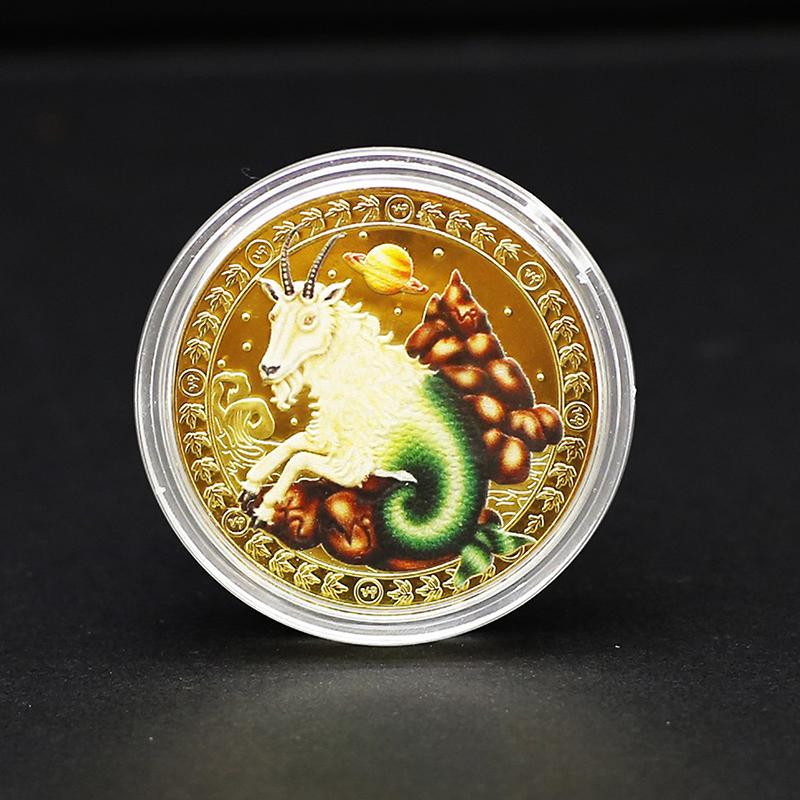 Zwölf Sternbilder Gedenkmedaille Münze Dekoration Farbig Sammlerstück Dekorative Münzen Souvenir Geschenk