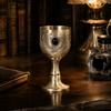 Inlaid Gemstone Bronze Goblet Flower Engraving Liqueur Cup Elegant Decorative Wine Cup  Bar
