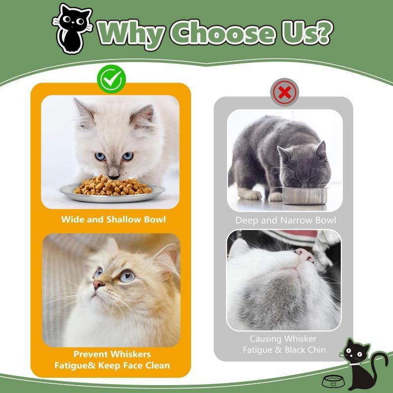 304 Stainless Steel Pet Cat Dog Tray Pet Feeder Bowl Durable Cheap Protects Cervical Vertebravels Food Grade Round Plate